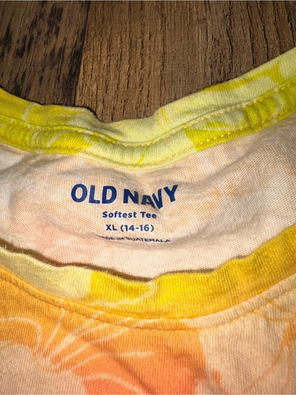 Old Navy Girls' Neon Floral Stripe Tee - Pink, Yellow, Orange